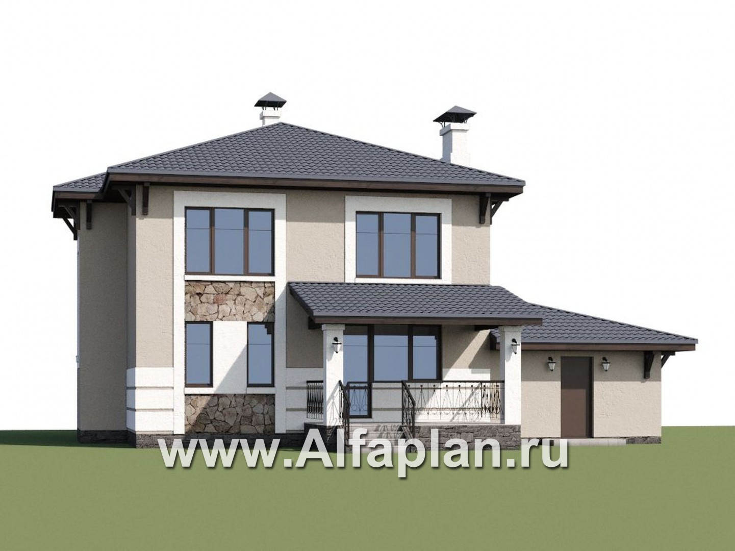 Проекты домов Альфаплан - «Сен-Тропе» - удобный компактный дом с гаражом - дополнительное изображение №1