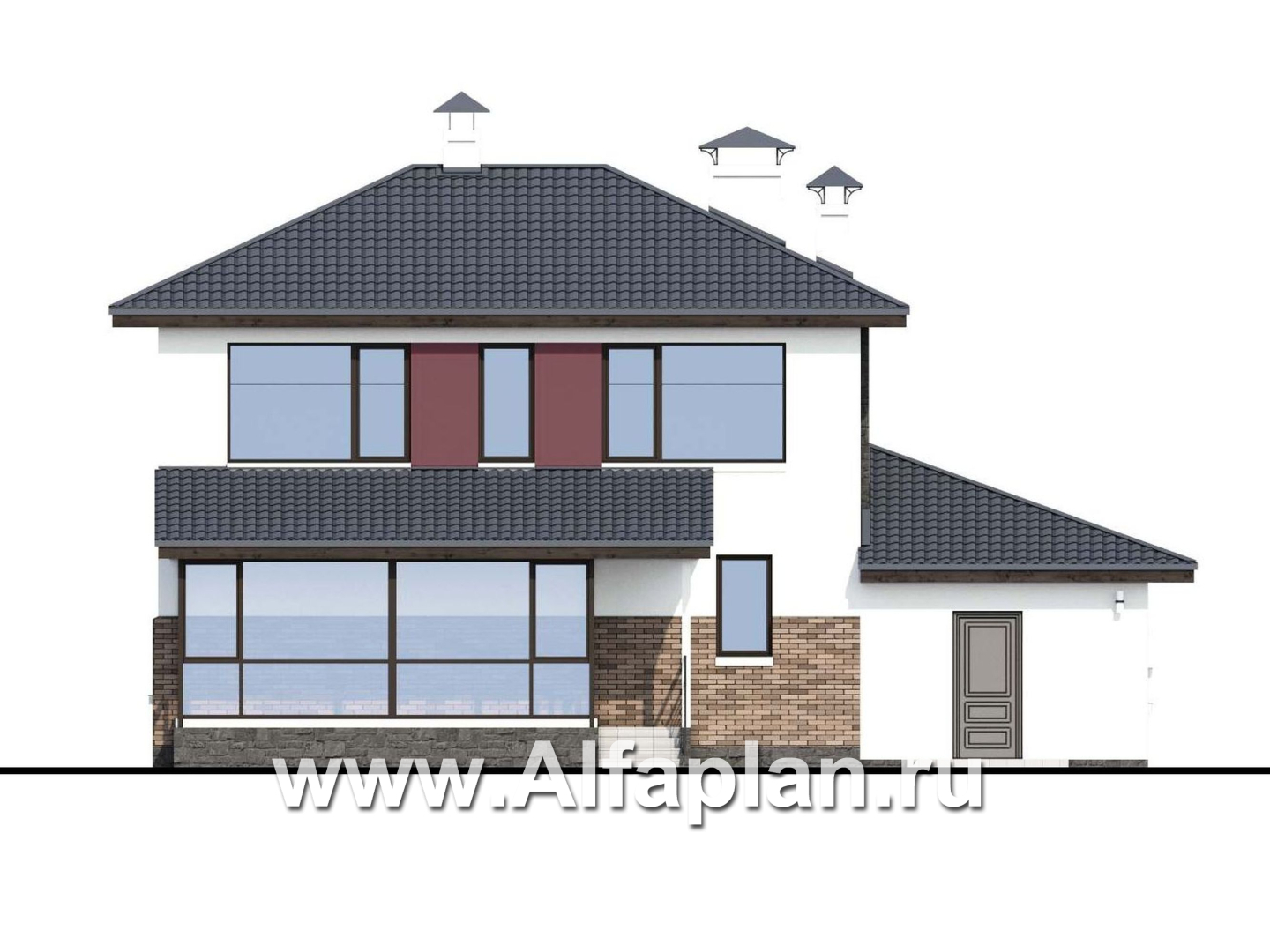 Проекты домов Альфаплан - «Орбита» - современный и удобный компактный дом - изображение фасада №4
