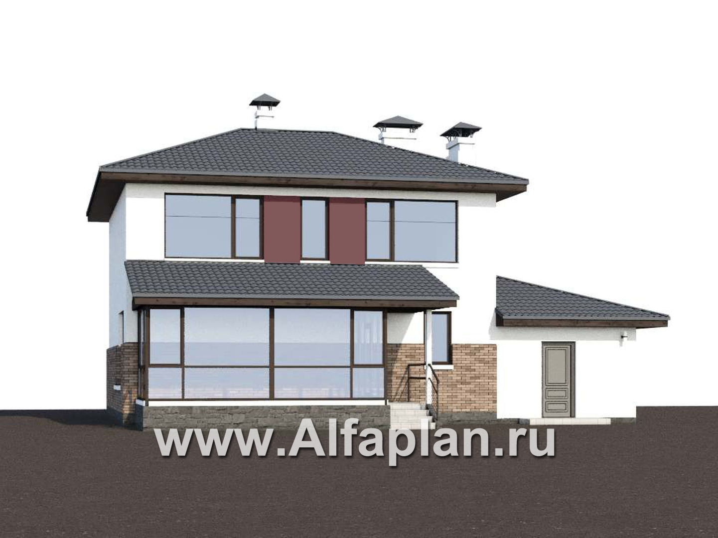 Проекты домов Альфаплан - «Орбита» - современный и удобный компактный дом - дополнительное изображение №1