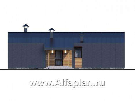 Проекты домов Альфаплан - «Йота» - каркасный дом с сауной - превью фасада №2